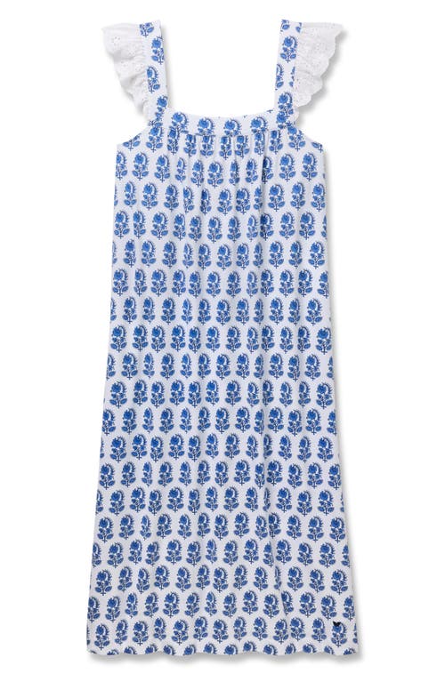 Petite Plume Clara Pima Cotton Nightgown In Blue