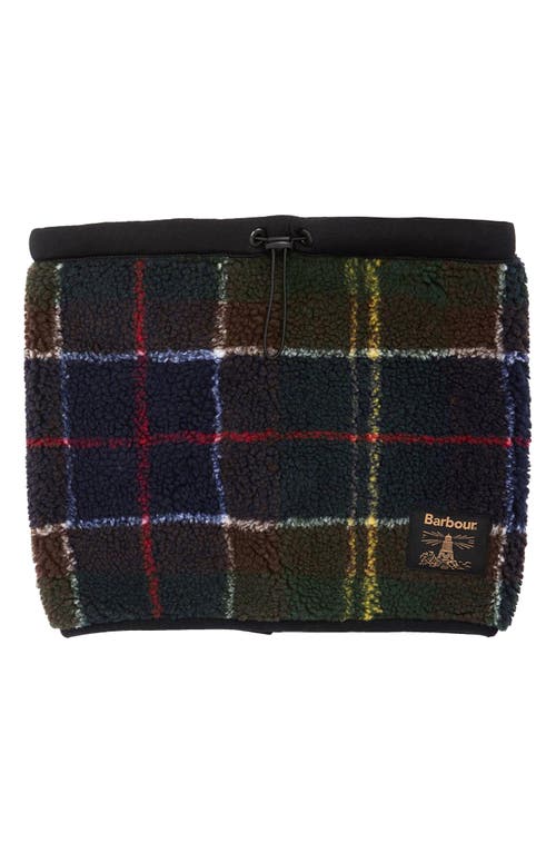 Barbour Field Fleece Tartan Snood In Multi