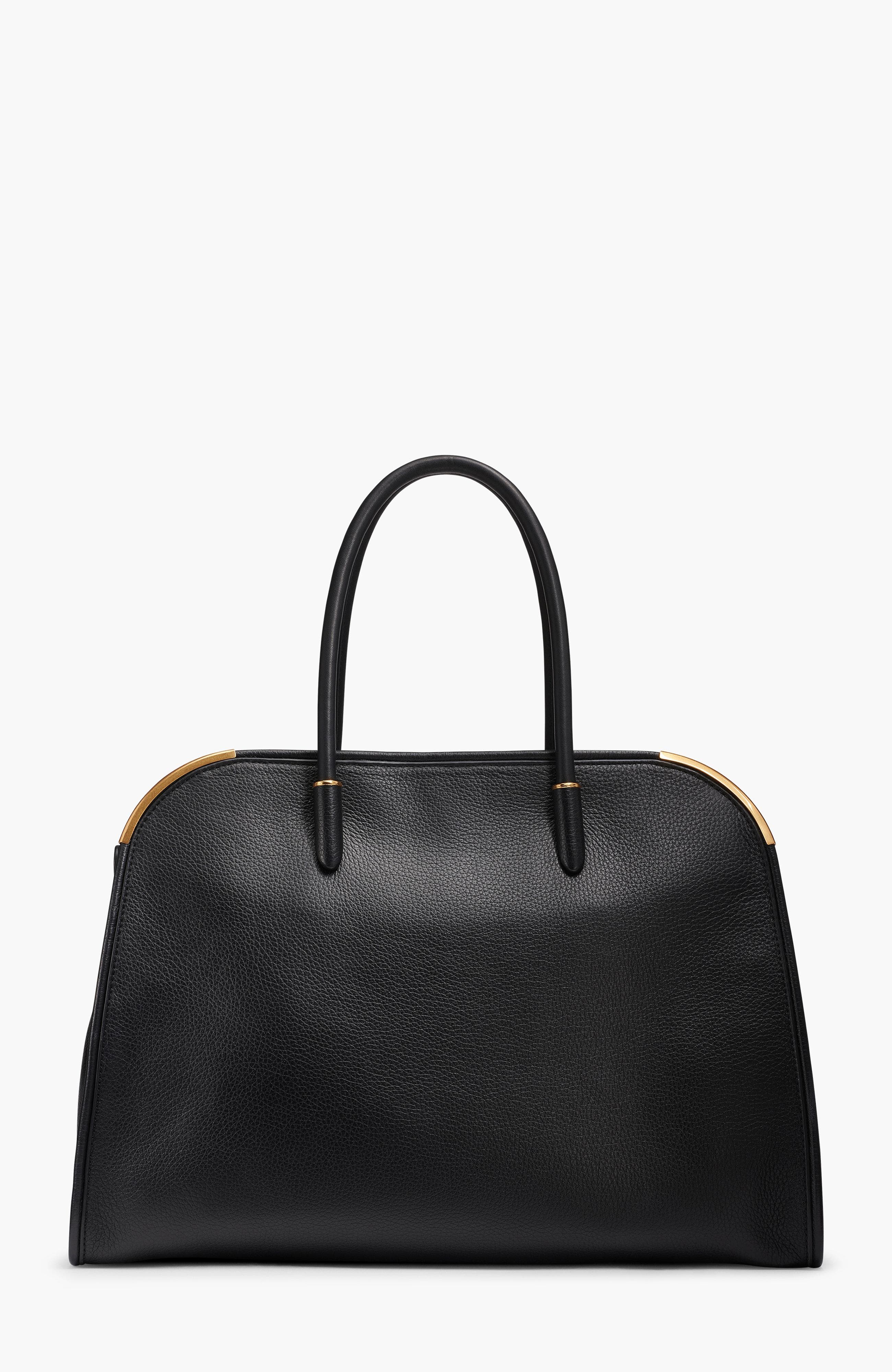 Donna Karan New York Satin Oversized Tote, Alternate, color, Black/Gold