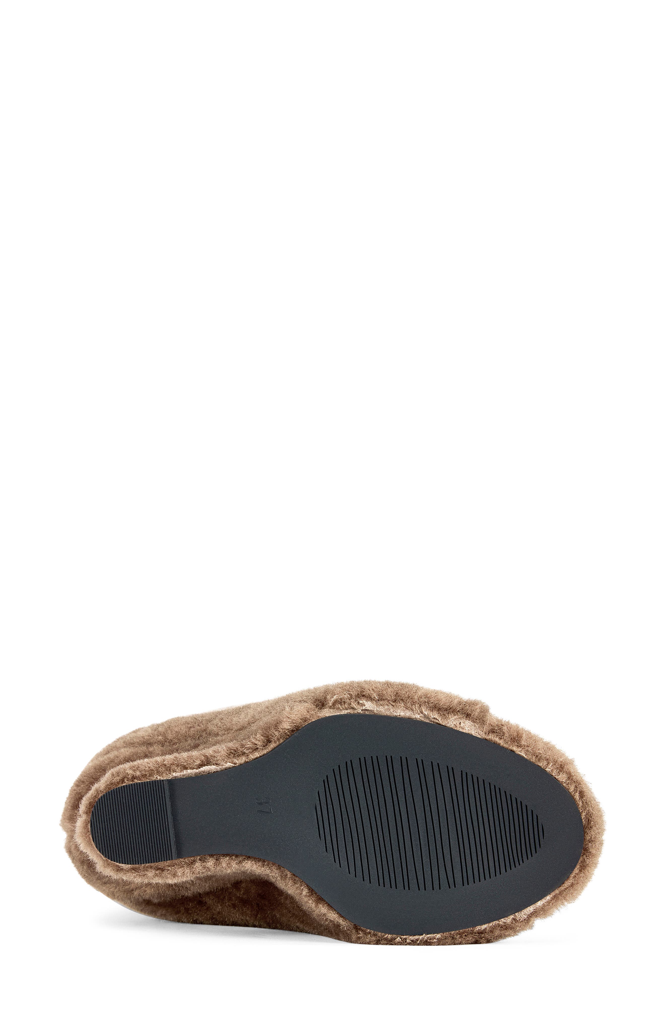 Vincent Faux Fur Peep Toe Wedge Boot, Alternate, color, BROWN