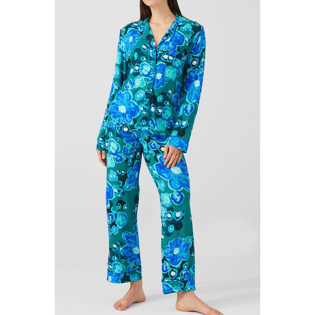 Alivia Sofia Print Pajamas In Floral Pond Jade