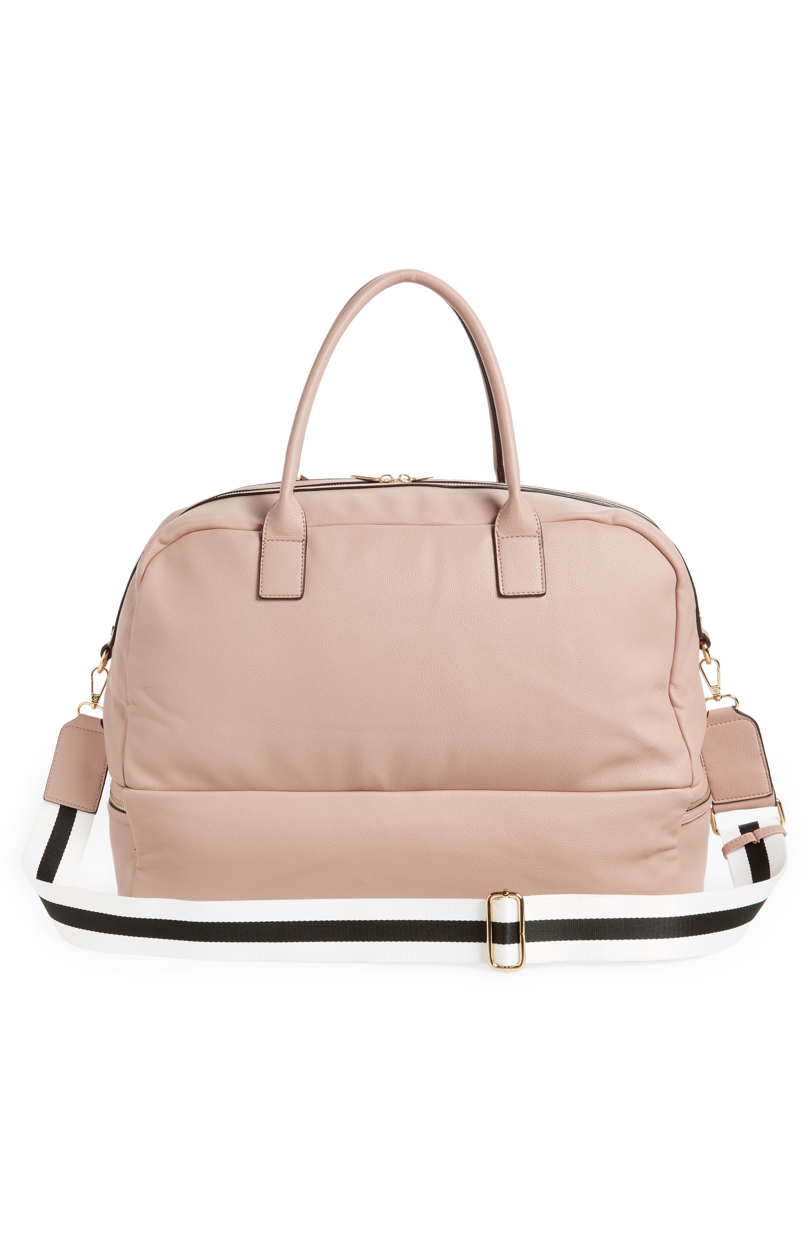 Mali + Lili Large Riley Vegan Leather Weekend Travel Bag, Alternate, color, Mauve