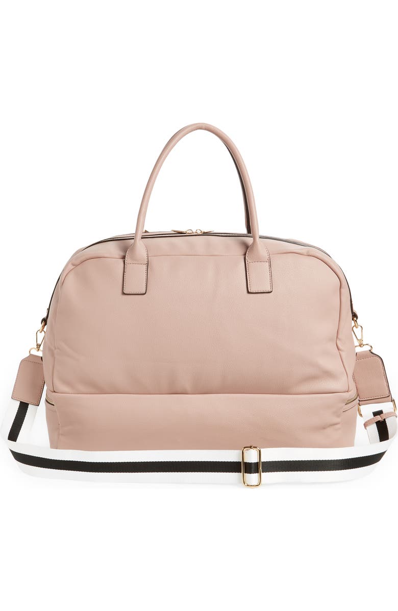 Mali + Lili Large Riley Vegan Leather Weekend Travel Bag, Alternate, color, Mauve