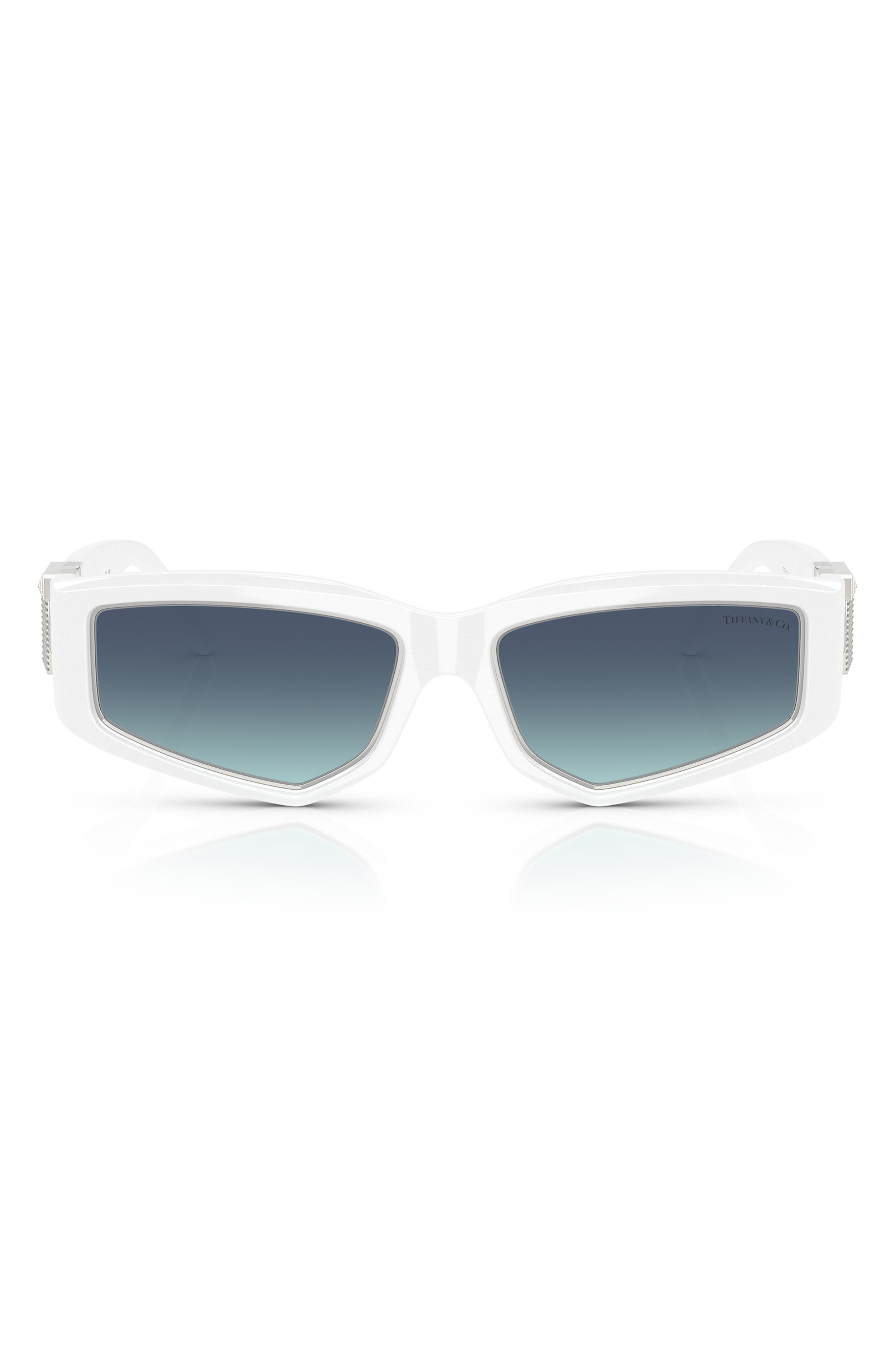 Tiffany & Co . 55mm Pillow Sunglasses In White