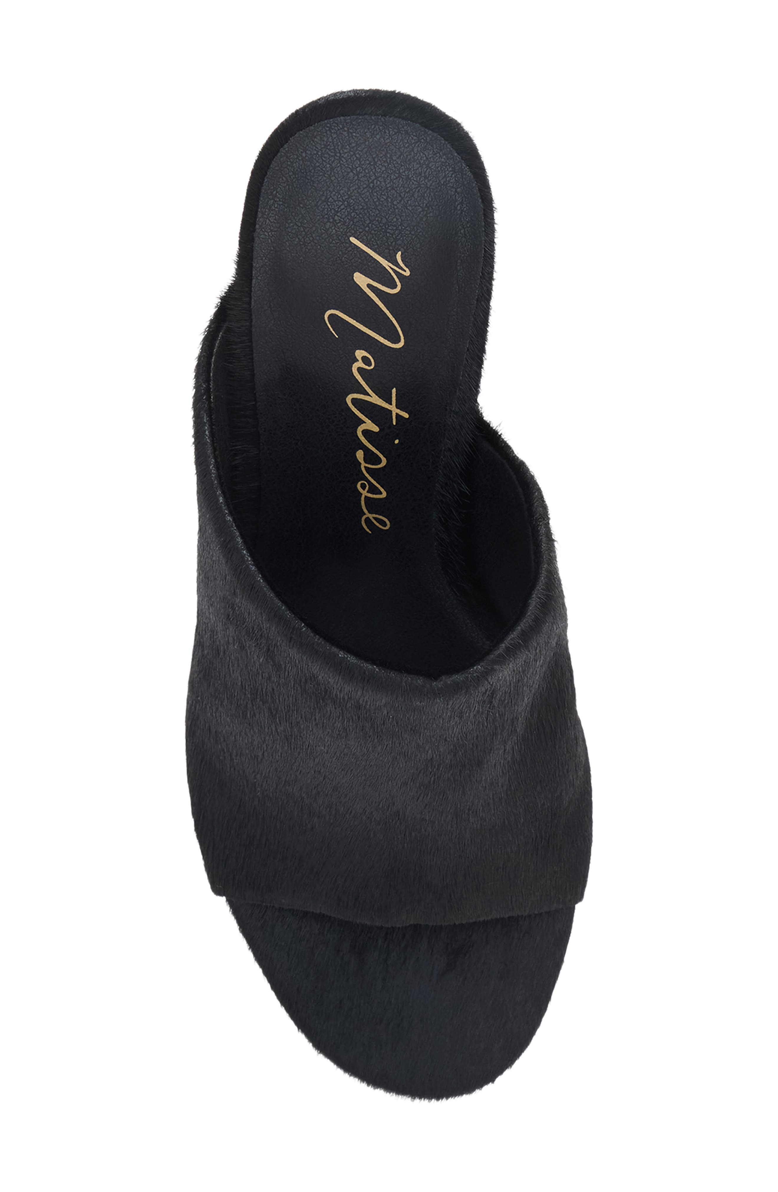 Dante Genuine Calf Hair Slide Sandal, Alternate, color, BLACK