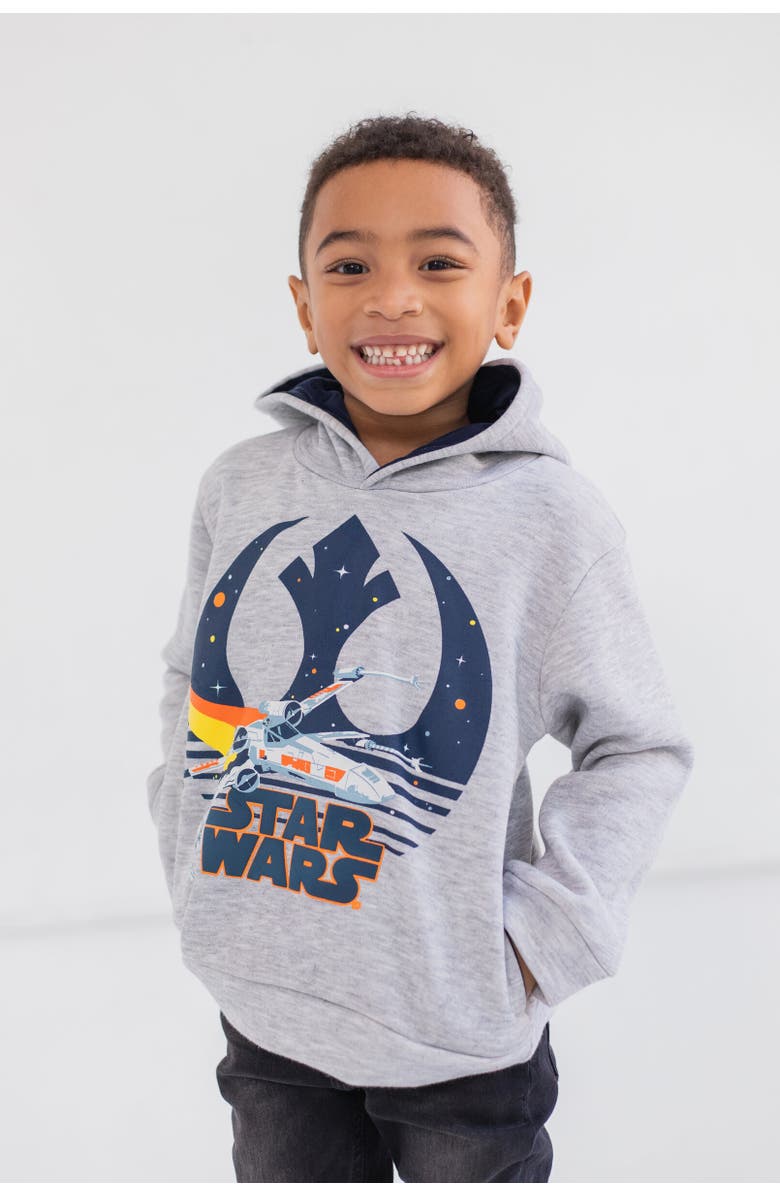 Star Wars Fleece Pullover Hoodie, Alternate, color, Heather Grey Navy
