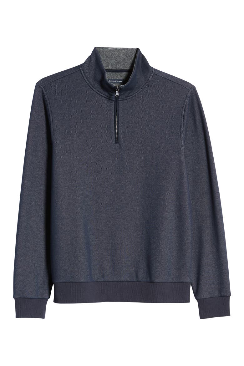 Braemore Fleece Lined Quarter Zip Pullover, Alternate, color, NAVY