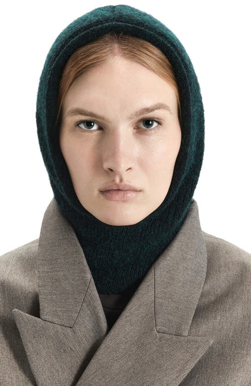 Hyer Goods Upcycled Merino Wool Ribbed Balaclava In Green