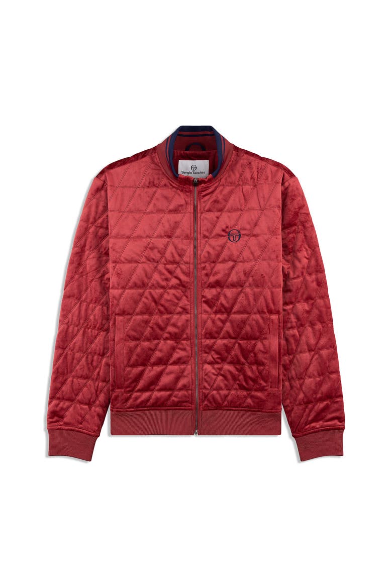 Redi Quilted Velour Bomber Jacket, Alternate, color, RHUBARB