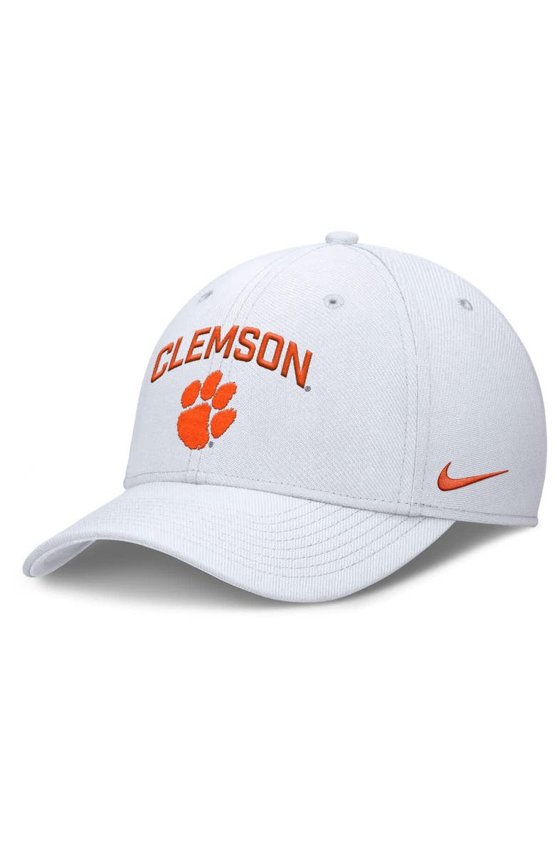 Nike Men's Nike White Clemson Tigers 2025 On-Field Rise Performance Flex Hat, Main, color,