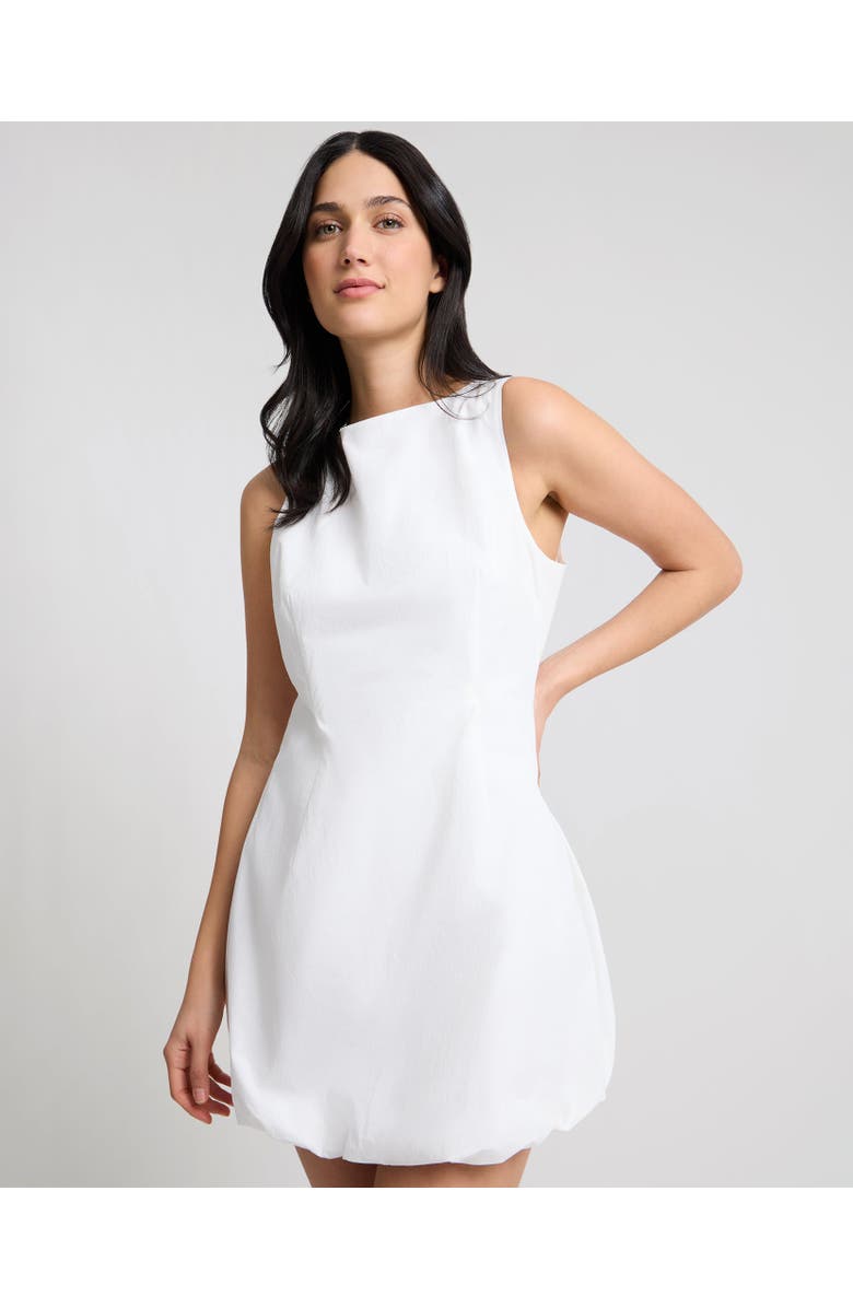Onia Fitted Boatneck Bubble Mini Dress, Alternate, color, White