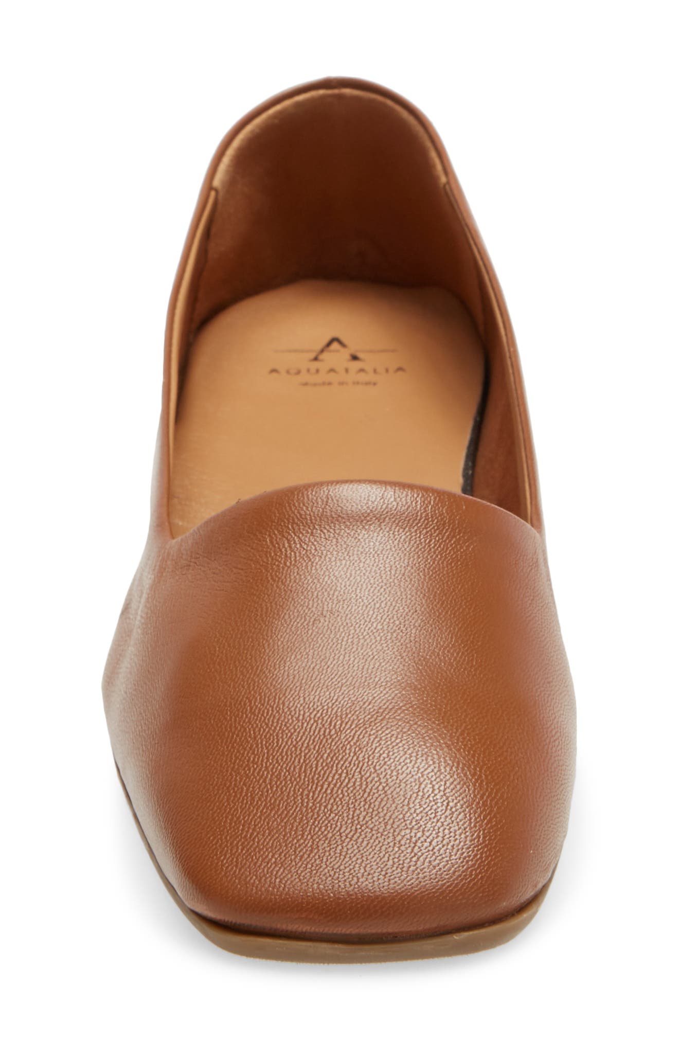 Rosy Weatherproof Square Toe Flat, Alternate, color, COGNAC