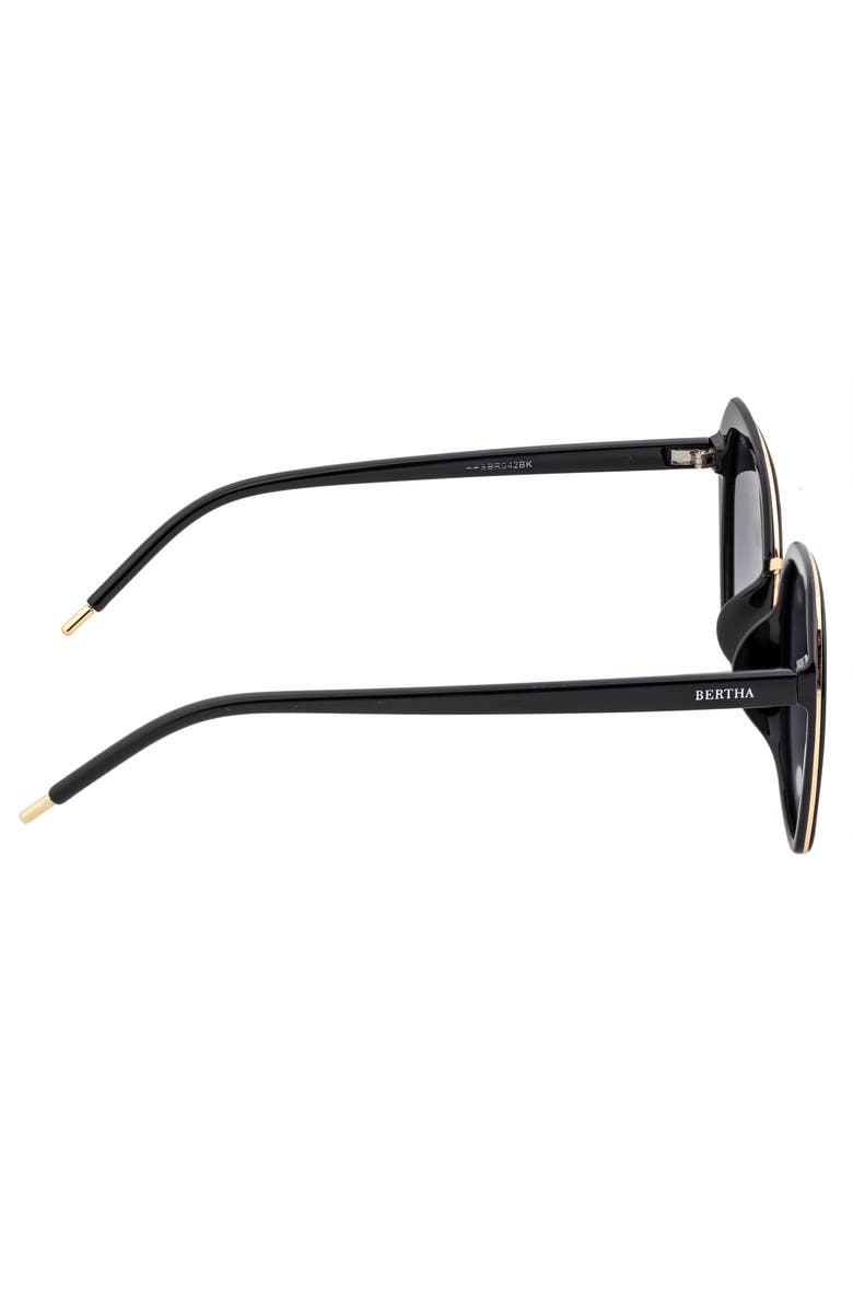 BERTHA Jade Polarized Sunglasses, Alternate, color, Black/Black
