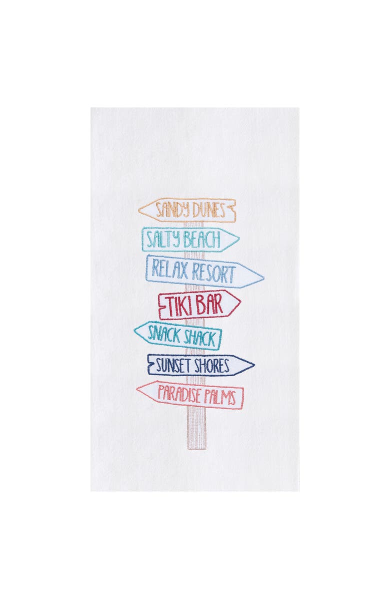 C&F Home Beach Direction Sign Kitchen and Bathroom Embroidered Hand Towel, Main, color, Blue