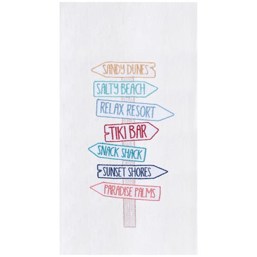 C & F Home C&f Home Beach Direction Sign Kitchen And Bathroom Embroidered Hand Towel In Blue