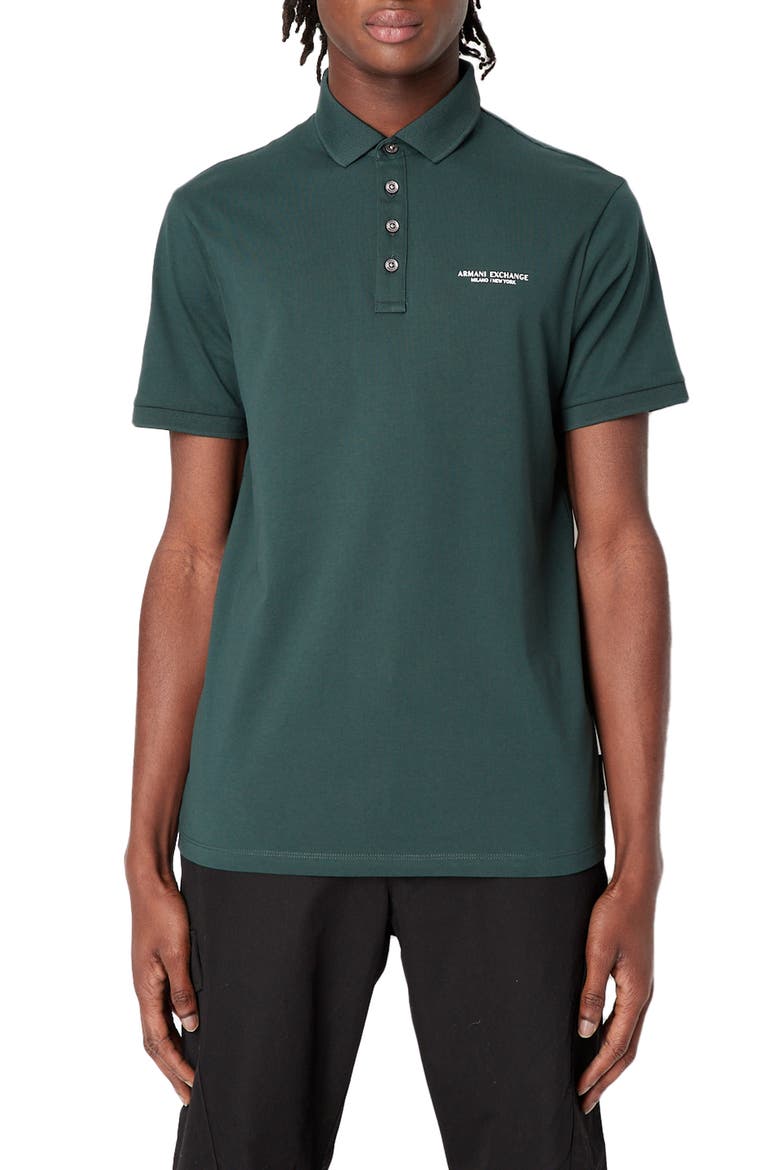 Milano/New York Logo Polo, Main, color, GREEN GABLES