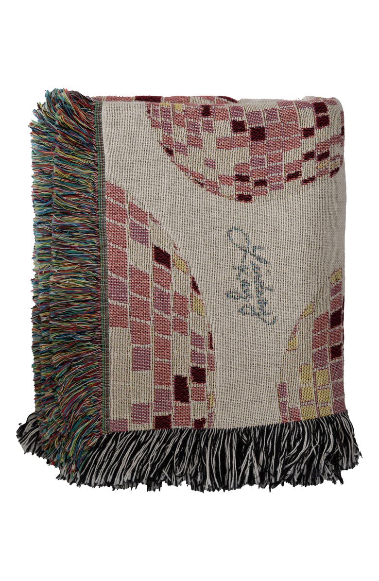 Deny Designs Lindsay Kay Disco Balls Fringe Throw Blanket, Alternate, color, Beige