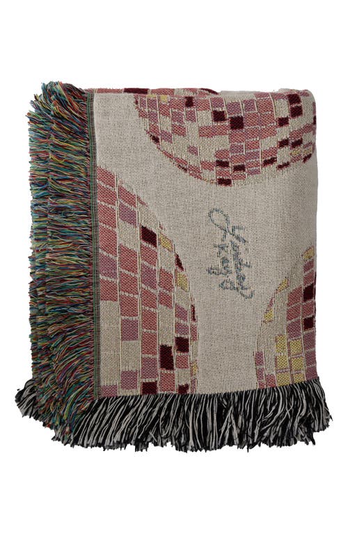 Deny Designs Lindsay Kay Disco Balls Fringe Throw Blanket In Sand