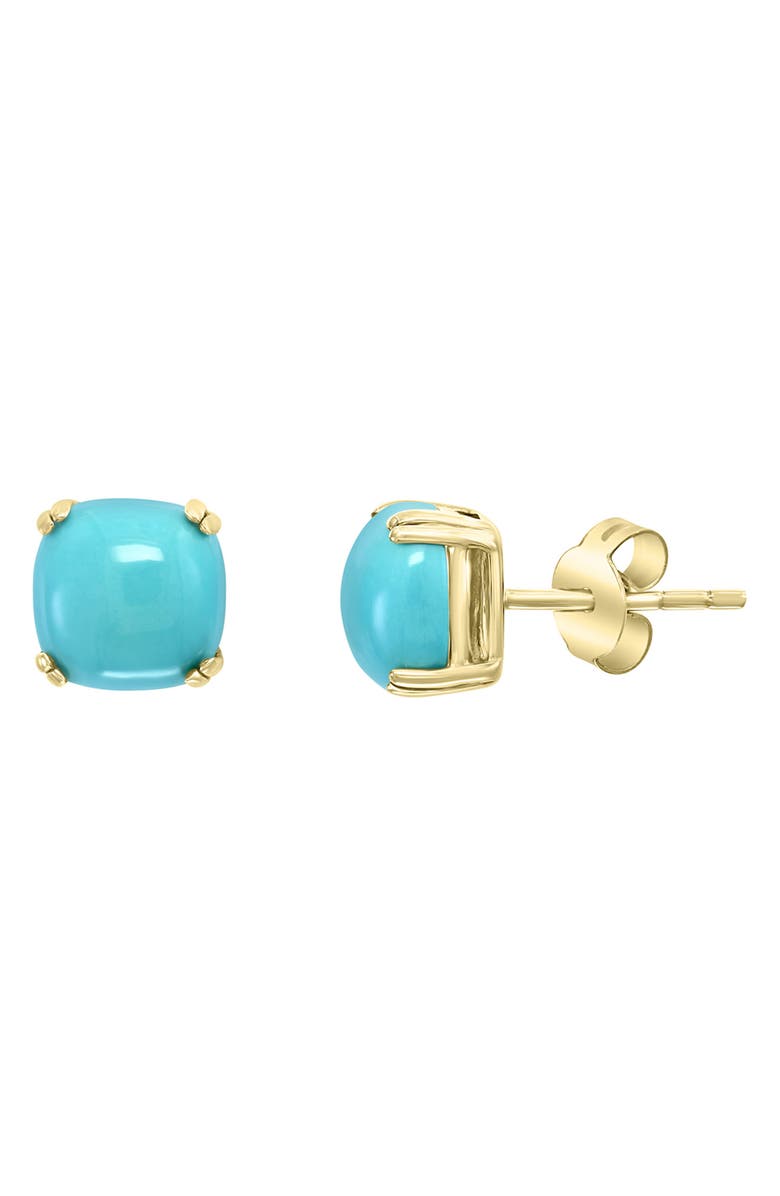 EFFY 14K Yellow Gold Turquoise Stud Earrings, Main, color, Blue