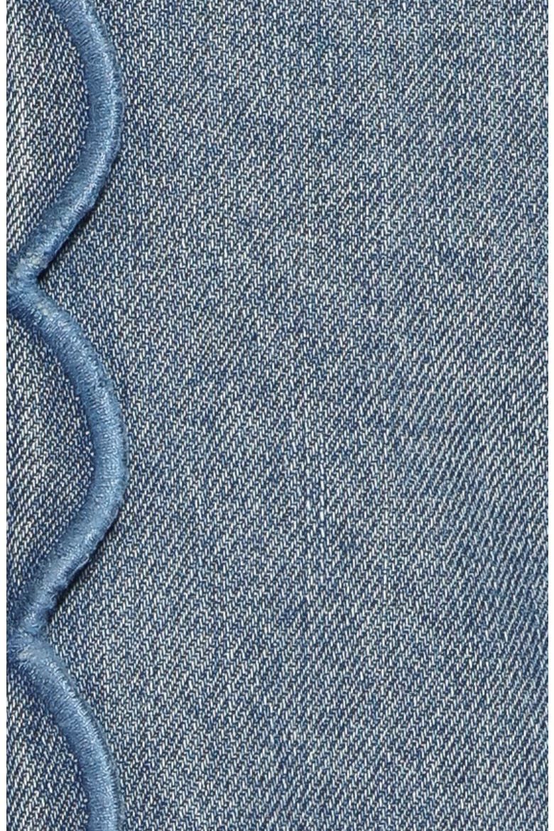 Heidi Scalloped Trim Denim Jacket, Alternate, color, MEDIUM WASH