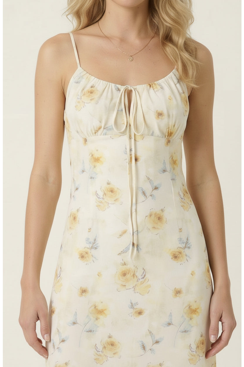 Floral Midi Dress, Alternate, color, Cream Floral