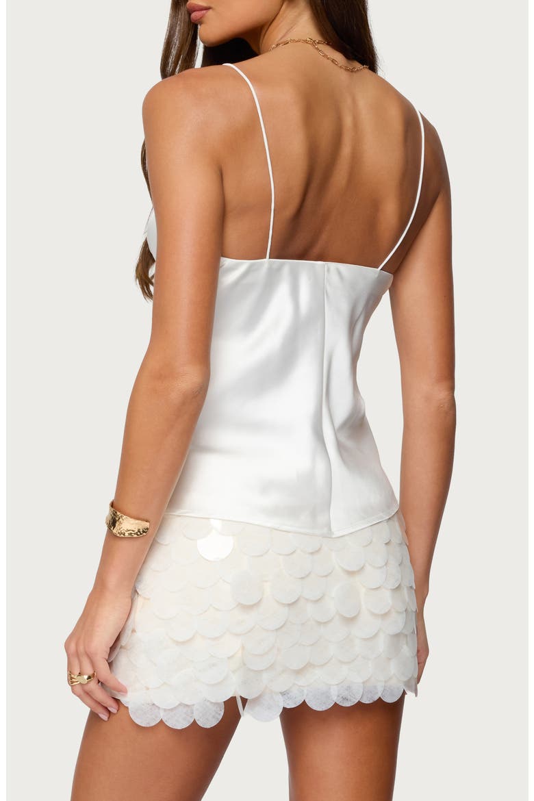 Jema Cupped Satin Camisole, Alternate, color, WHITE