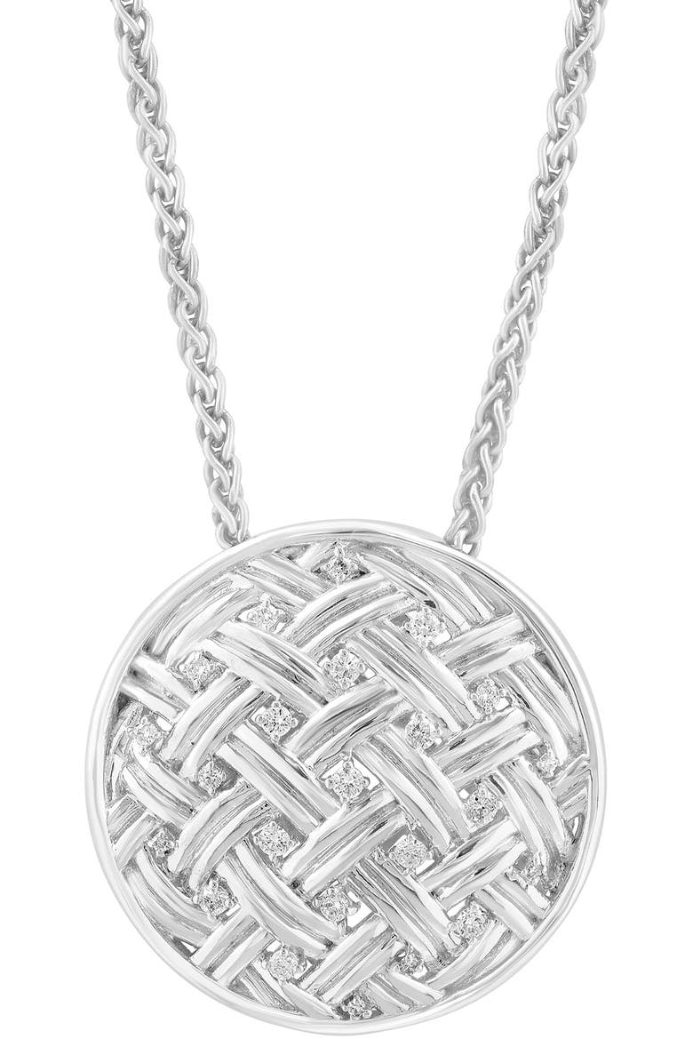 EFFY Sterling Silver Diamond Medallion Pendant Necklace, Alternate, color, 