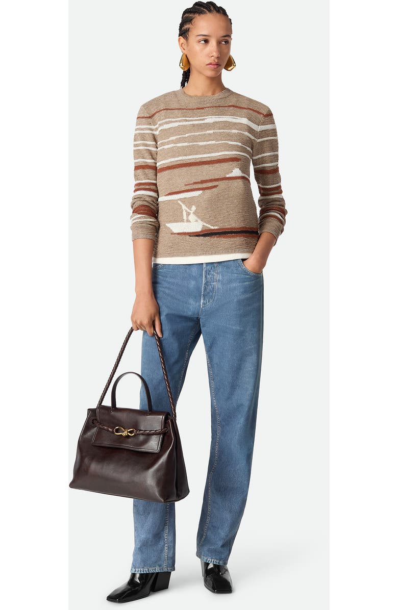 Bottega Veneta Ciao Ciao Knot Detail Leather Top Handle Bag, Alternate, color, Dark Mahogany