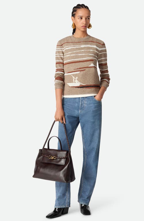 Bottega Veneta Ciao Ciao Knot Detail Leather Top Handle Bag In Brown
