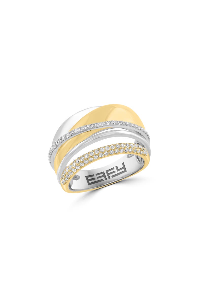 Pavé Diamond Crisscrossing Band Ring, Main, color, GOLD