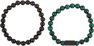 EYE CANDY LOS ANGELES Men's Ben Set of 2 Stone Beaded Stretch Bracelets