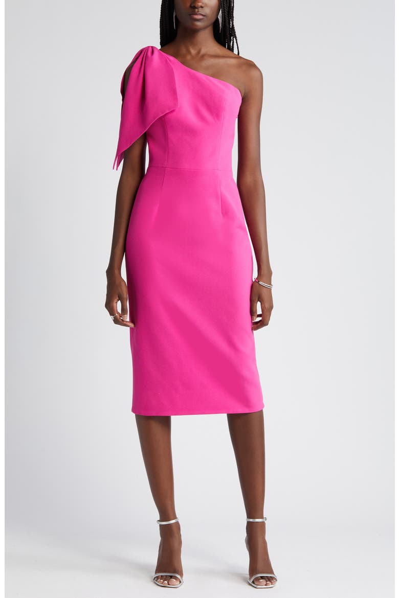 Tiffany One-Shoulder Midi Dress, Alternate, color, BRIGHT FUCHSIA