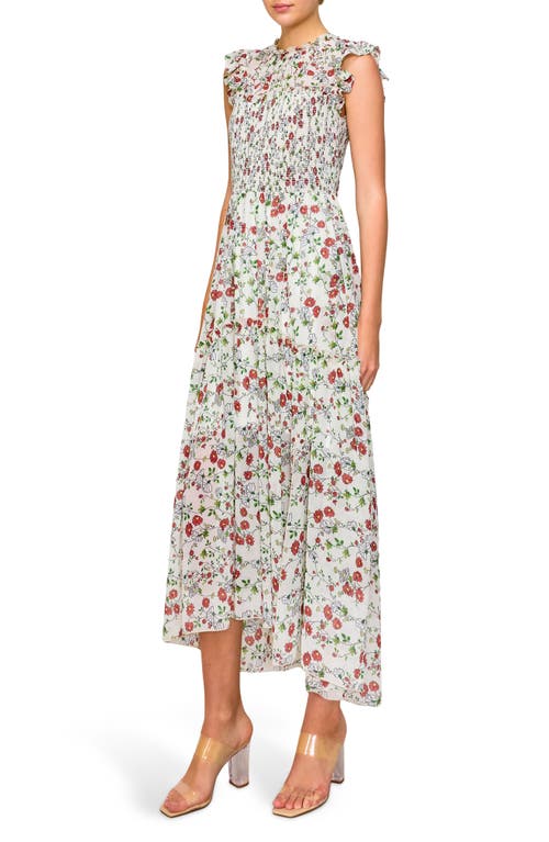 Melloday Ruffle Sleeveless Fit & Flare Chiffon Maxi Dress