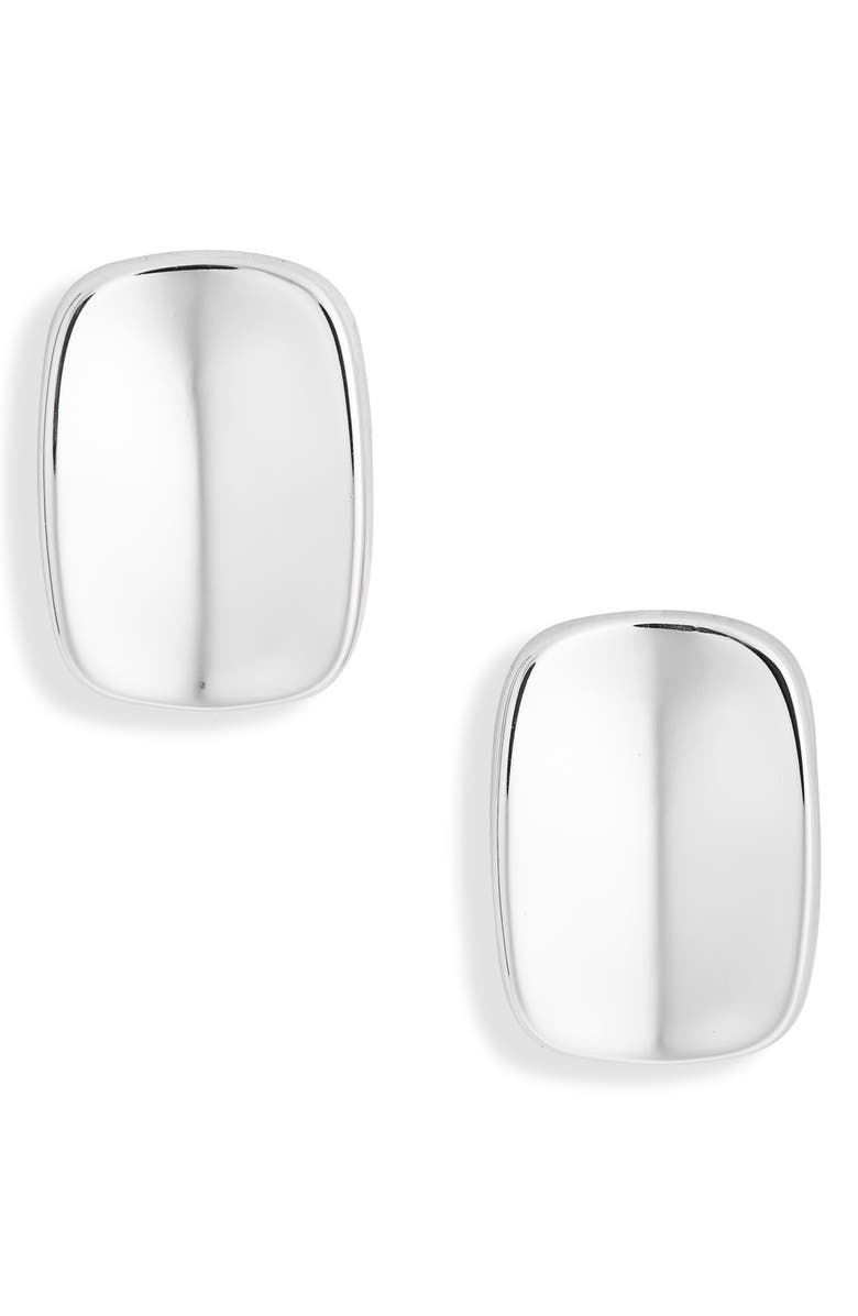 Argento Vivo Sterling Silver Concave Rectangle Stud Earrings, Main, color, Silver