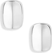 Argento Vivo Sterling Silver Concave Rectangle Stud Earrings