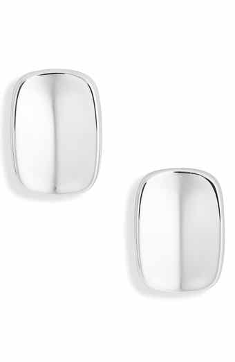 Argento Vivo Sterling Silver Concave Rectangle Stud Earrings