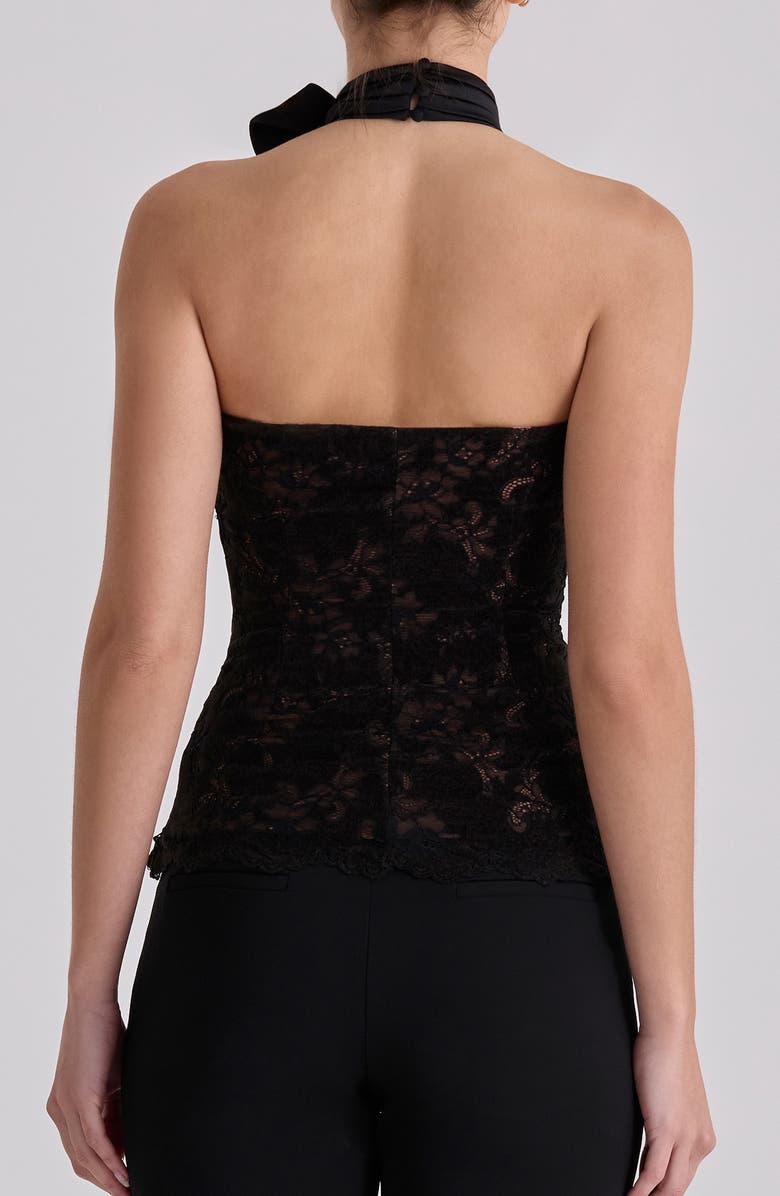 HOUSE OF CB Natalya Bow Halter Lace Top, Alternate, color, Black