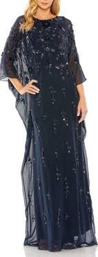 Mac Duggal Embellished Mesh High Neck Trapeze Dress