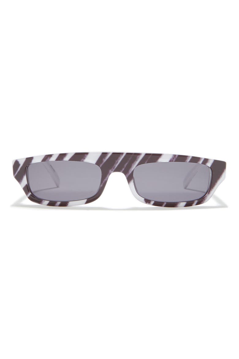 55mm Rectangle Sunglasses, Main, color, BKGDTBCQN / GREY