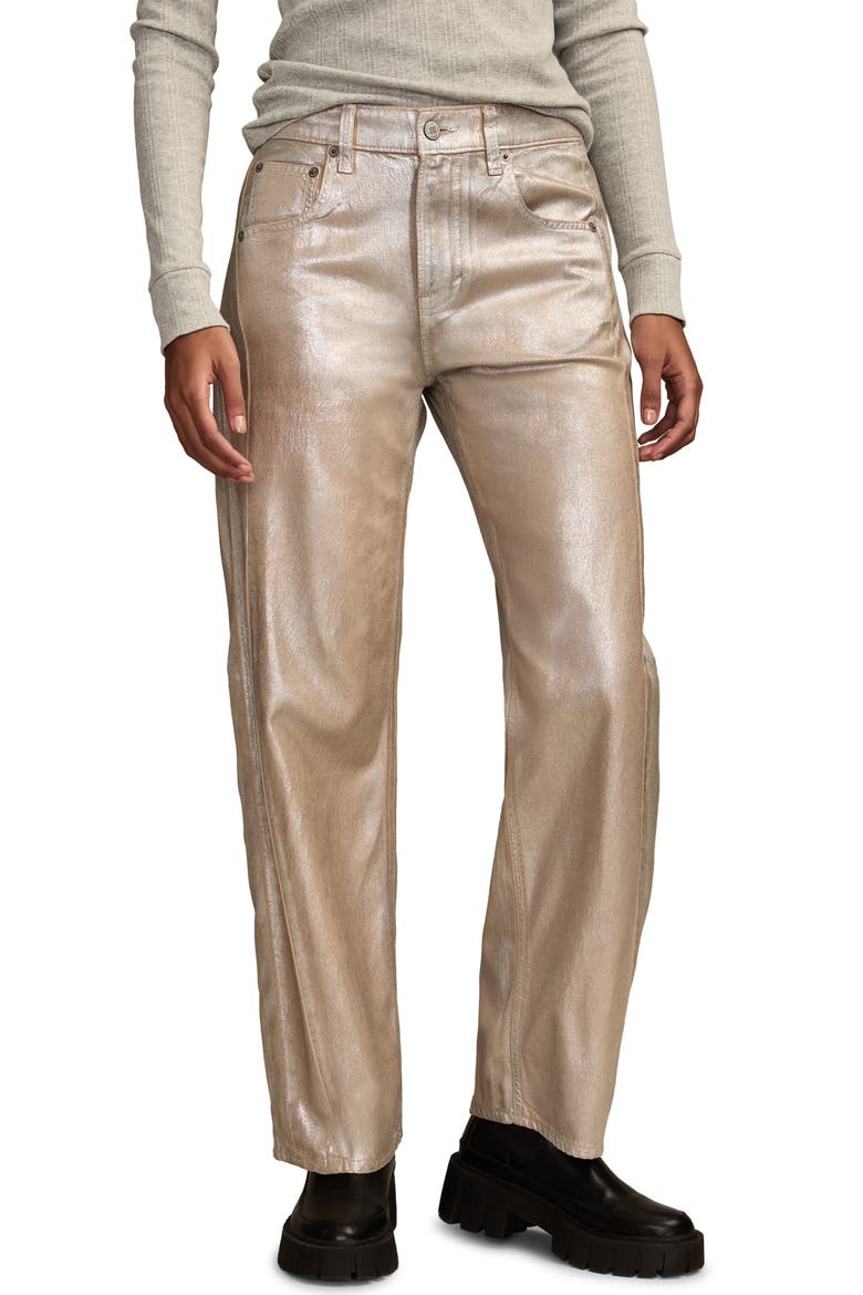 Lucky Legend Metallic Barrel Leg Jeans, Main, color, CRUSHIN ON KHAKI WASH
