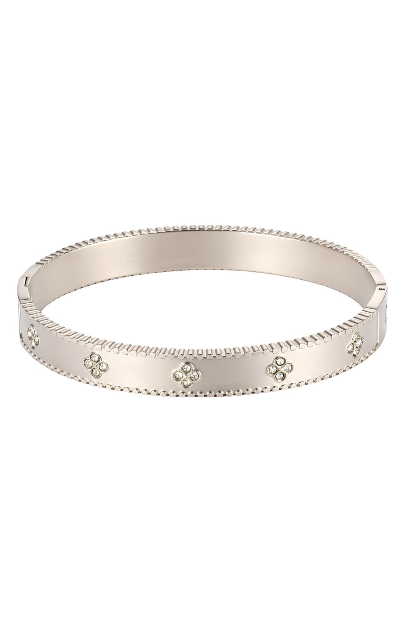 Engraved Clover Cuff Bracelet