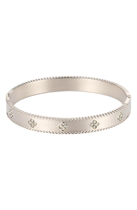 Engraved Clover Cuff Bracelet