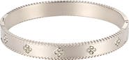 Adornia Engraved Clover Cuff Bracelet