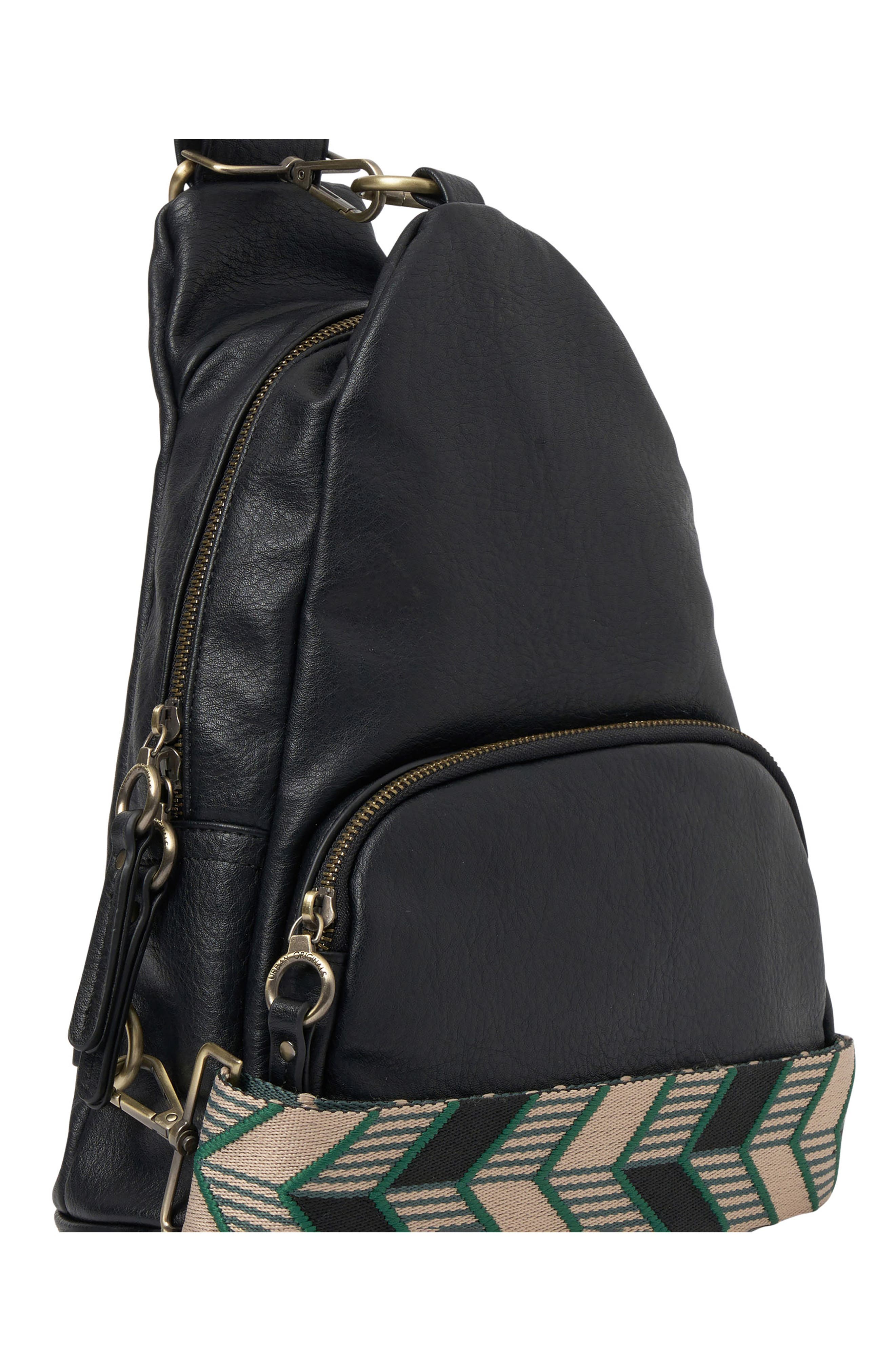 Urban Originals Anything Goes Vegan Leather Sling Bag, Alternate, color, Black