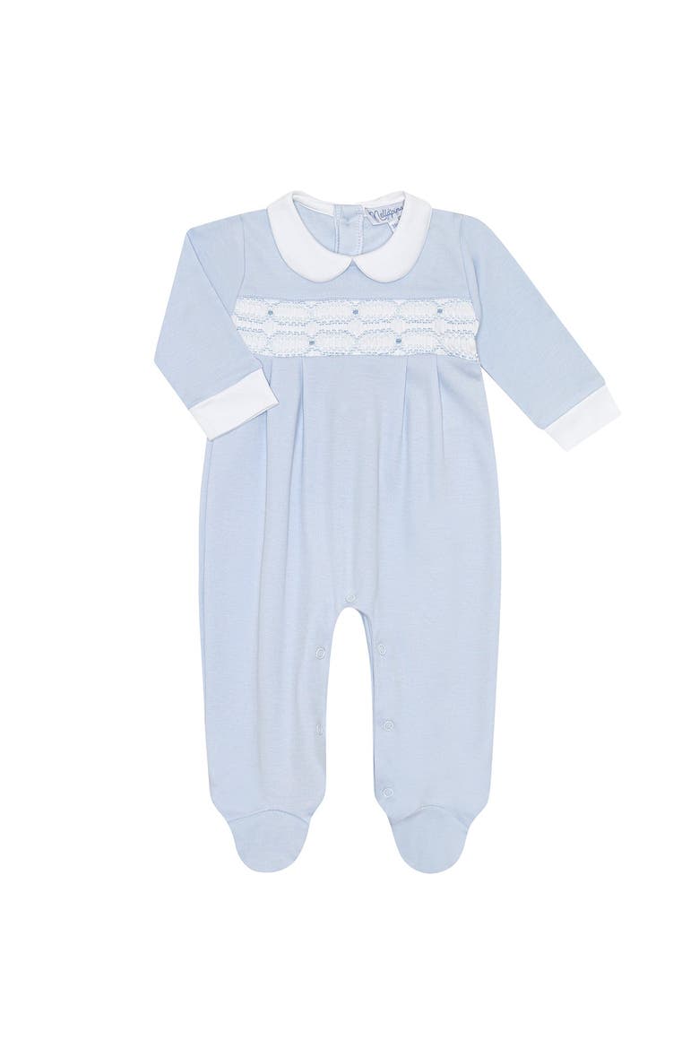 Signature Smocked Boys Footie - Baby, Alternate, color, Blue, White