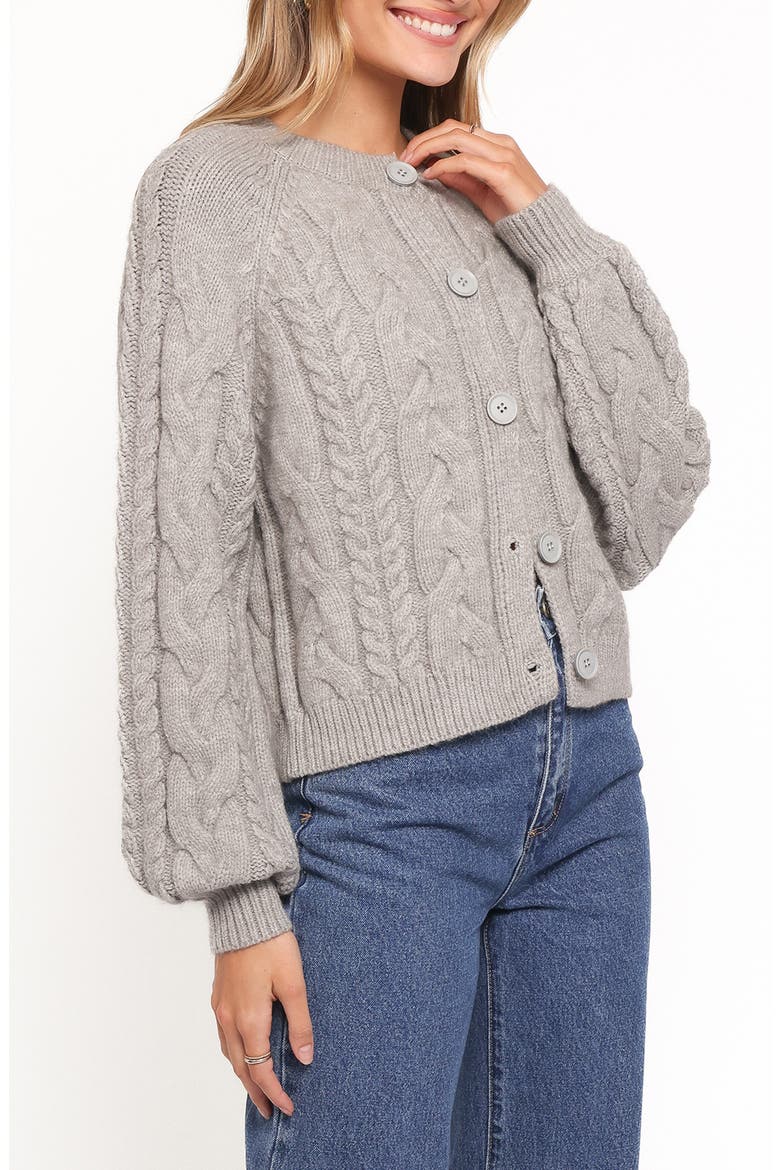 Nika Cable Stitch Cardigan, Alternate, color, GREY