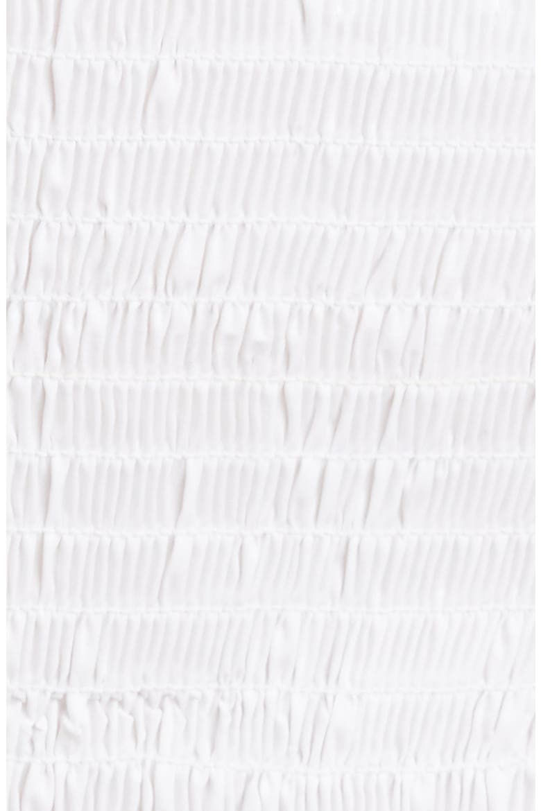 Jonathon Simkhai Standard Thea Smocked Puff Sleeve Top, Alternate, color, WHITE