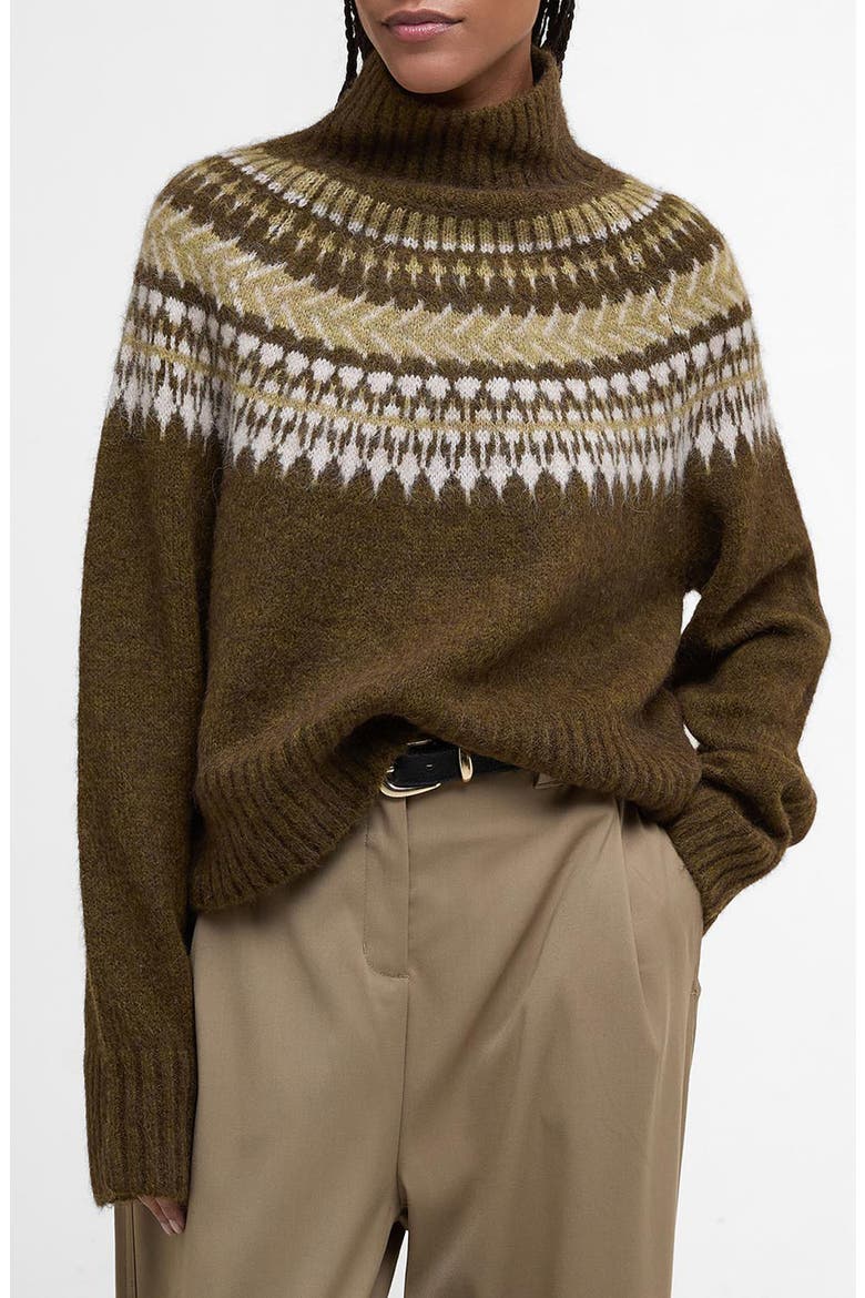 Lorrie Fair Isle Wool & Alpaca Blend Sweater, Main, color, BROWN MULTI
