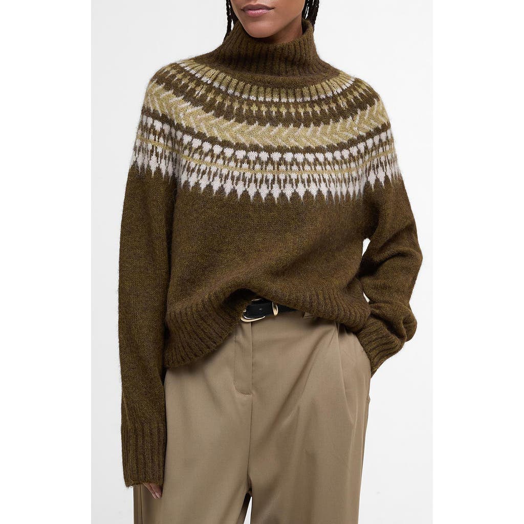 Barbour Womens Multi Lorrie Printed Knitted Jumper In Brown
