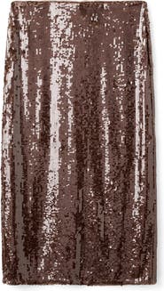 MANGO Sequin Midi Skirt